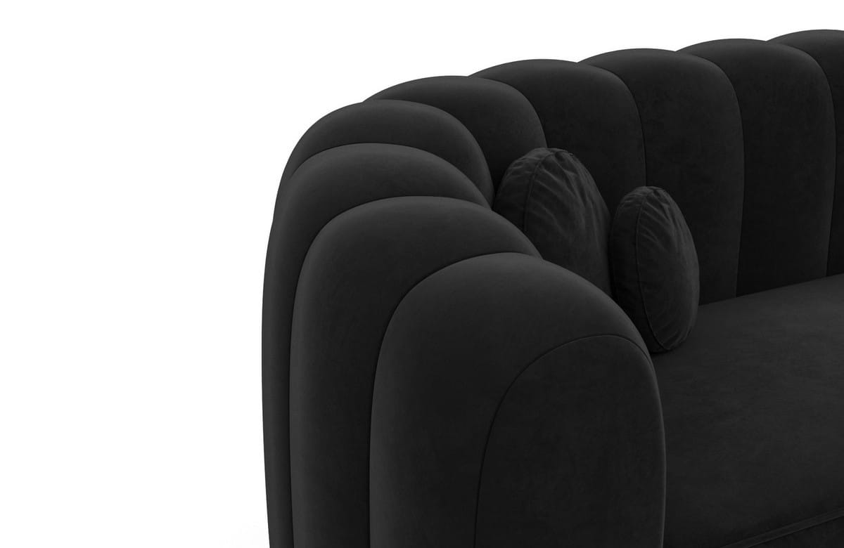 Stoff Ecksofa Almeria L Form Schwarz