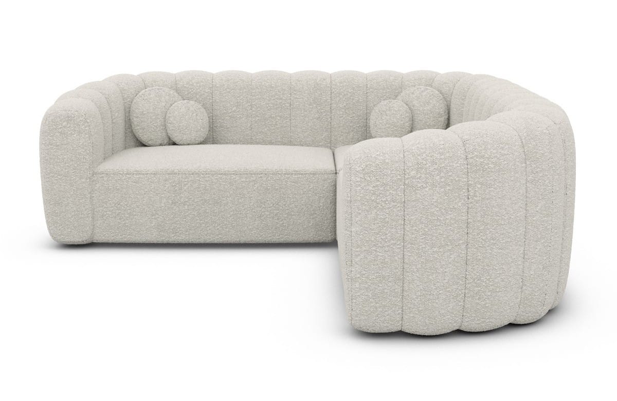 Stoff Ecksofa Almeria L-Form Pearl