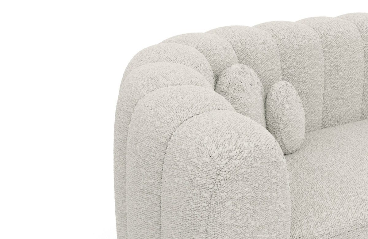 Stoff Ecksofa Almeria L-Form Pearl