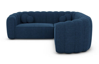 Stoff Ecksofa Almeria L-Form Blau
