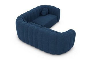Stoff Ecksofa Almeria L-Form Blau