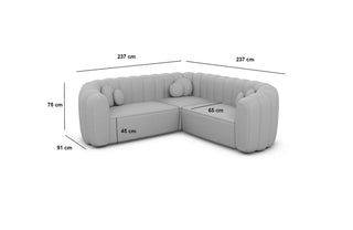 Stoff Ecksofa Almeria L-Form Blau