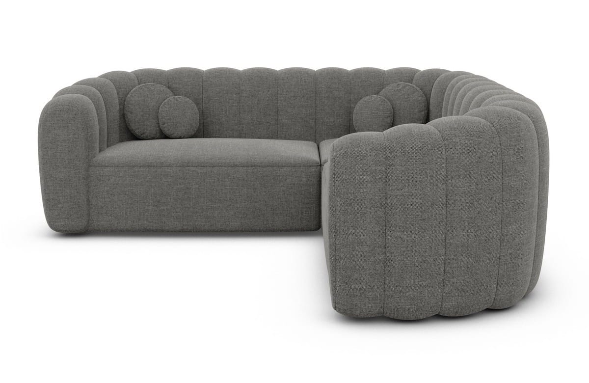 Stoff Ecksofa Almeria L-Form dunkelgrau