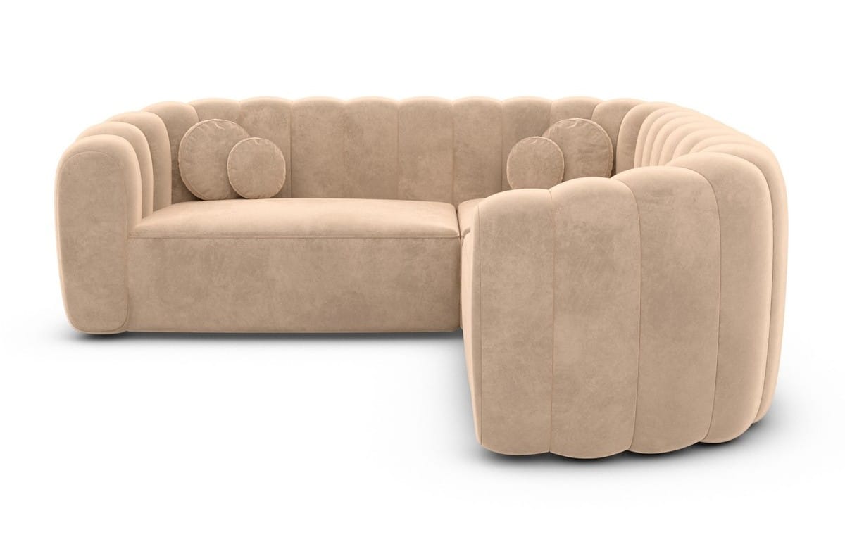 Stoff Ecksofa Almeria L Form Beige