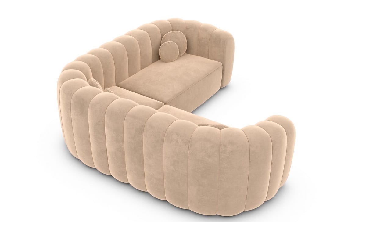 Stoff Ecksofa Almeria L Form Beige
