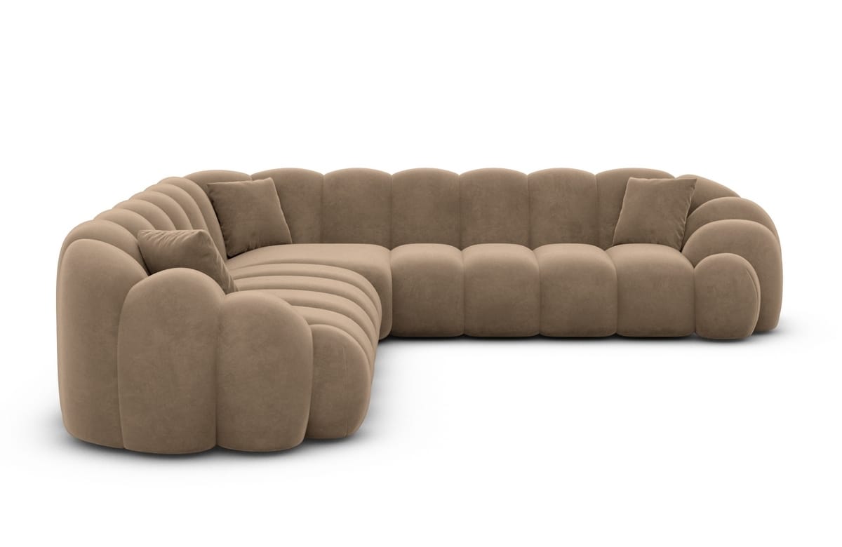 Ecksofa Rajada L-Form Stoff Braun