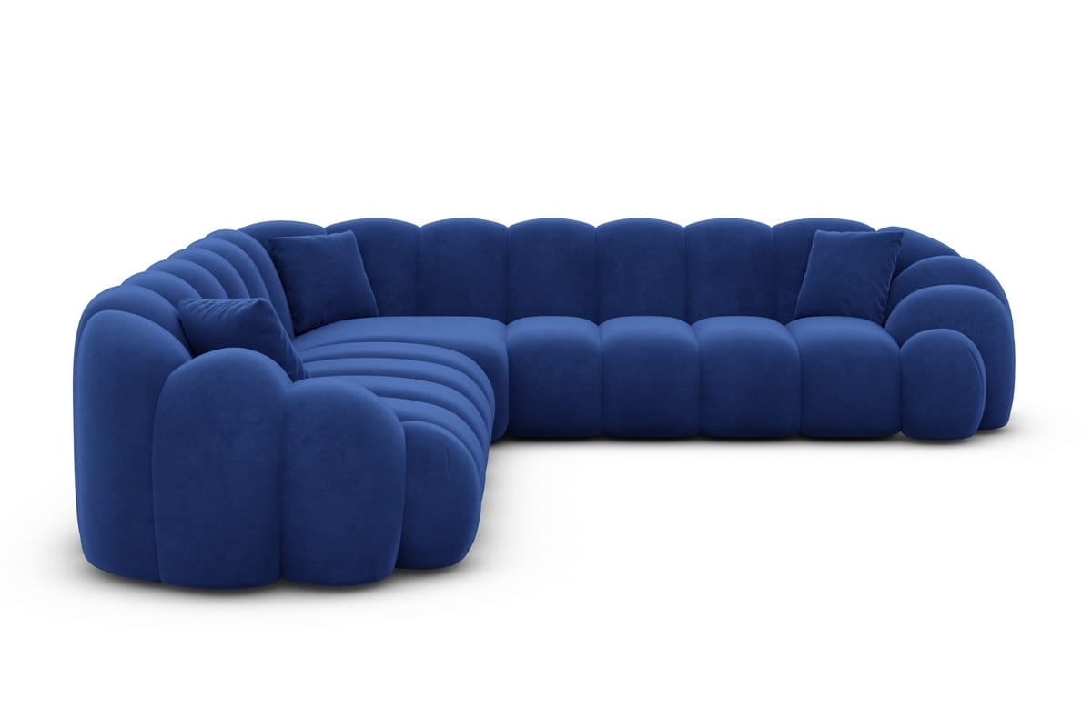 Ecksofa Rajada L-Form Stoff Dunkelblau