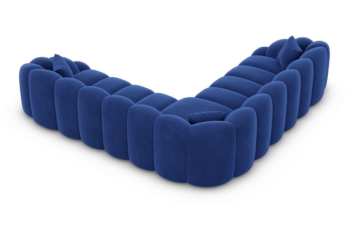 Ecksofa Rajada L-Form Stoff Dunkelblau