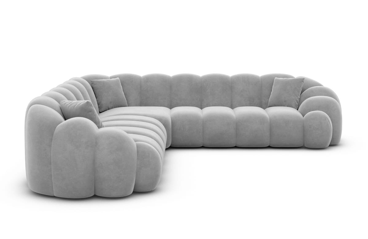 Ecksofa Rajada L-Form Stoff Hellgrau