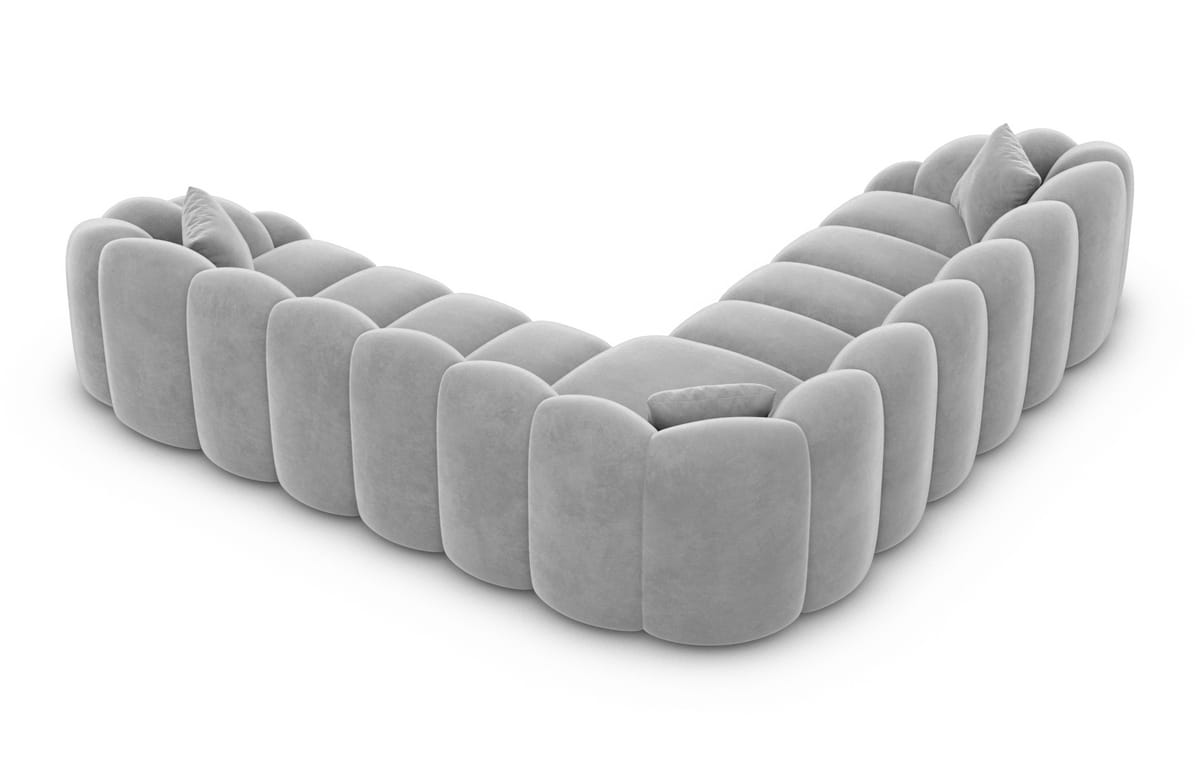 Ecksofa Rajada L-Form Stoff Hellgrau