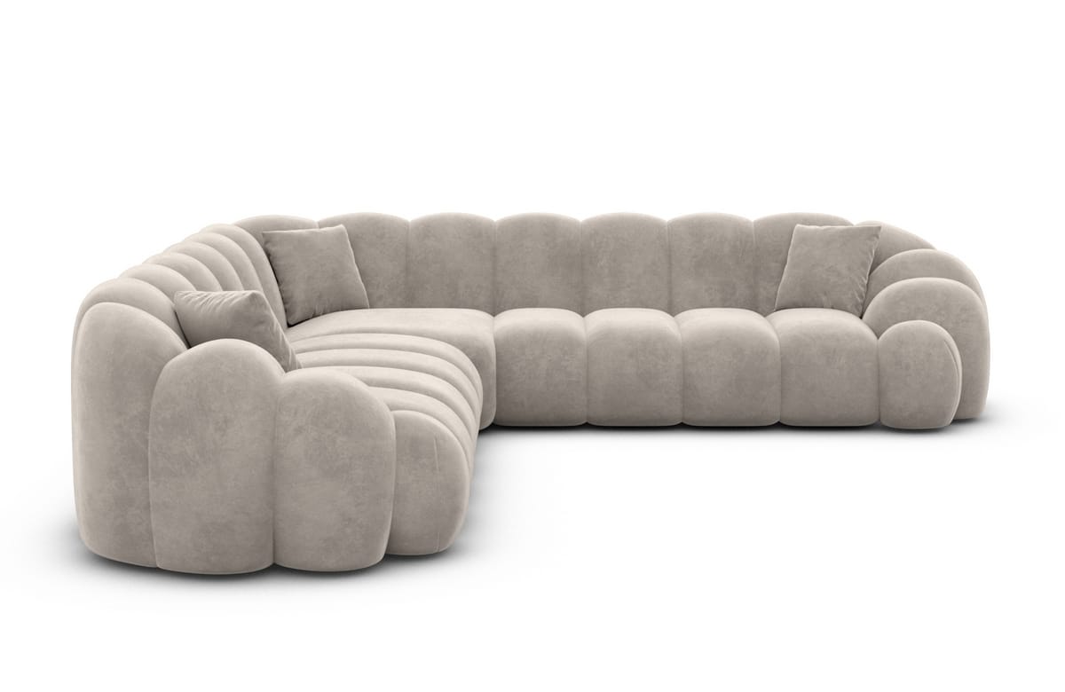 Ecksofa Rajada L-Form Stoff Sand