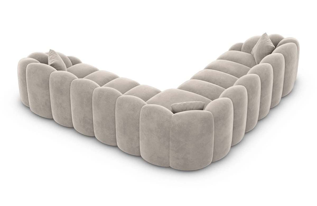 Ecksofa Rajada L-Form Stoff Sand