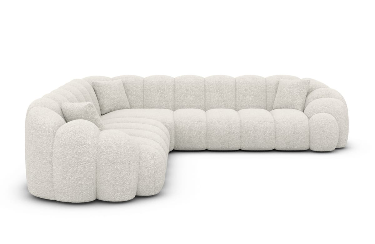 Ecksofa Rajada L-Form aus Stoff Pearl