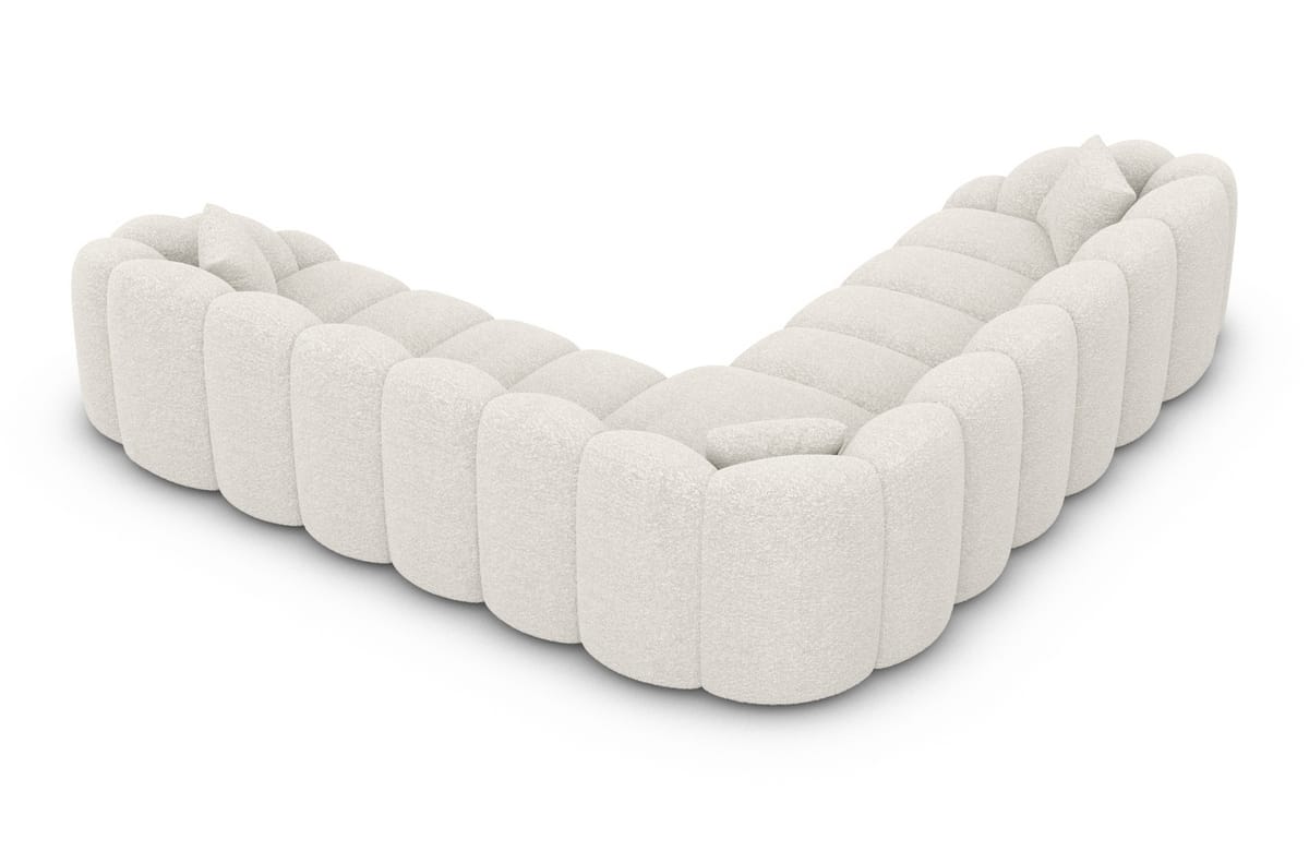 Ecksofa Rajada L-Form aus Stoff Pearl