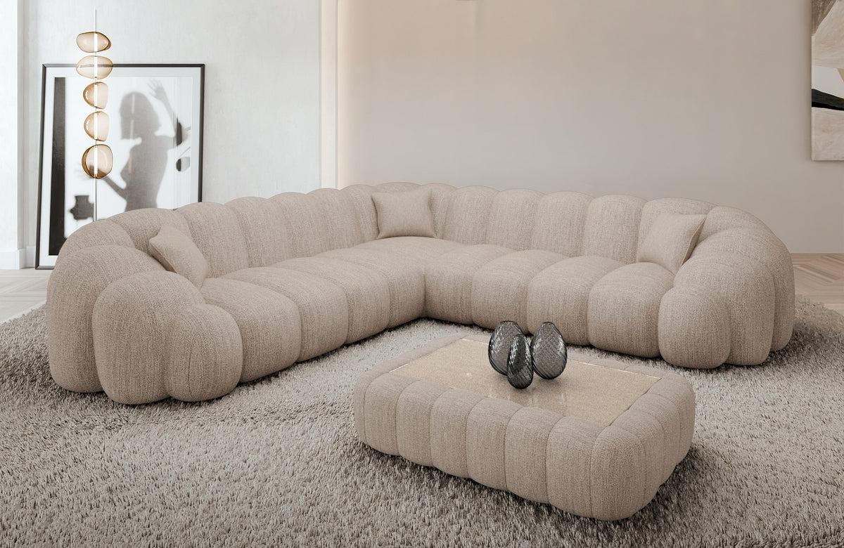 Ecksofa Rajada L-Form Stoff Beige