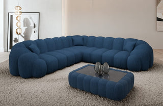 Ecksofa Rajada L-Form aus Stoff Blau