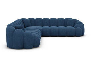 Ecksofa Rajada L-Form aus Stoff Blau