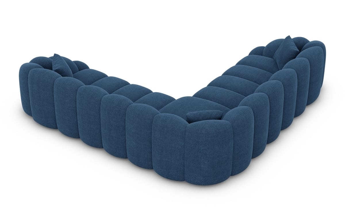 Ecksofa Rajada L Form aus Stoff blau