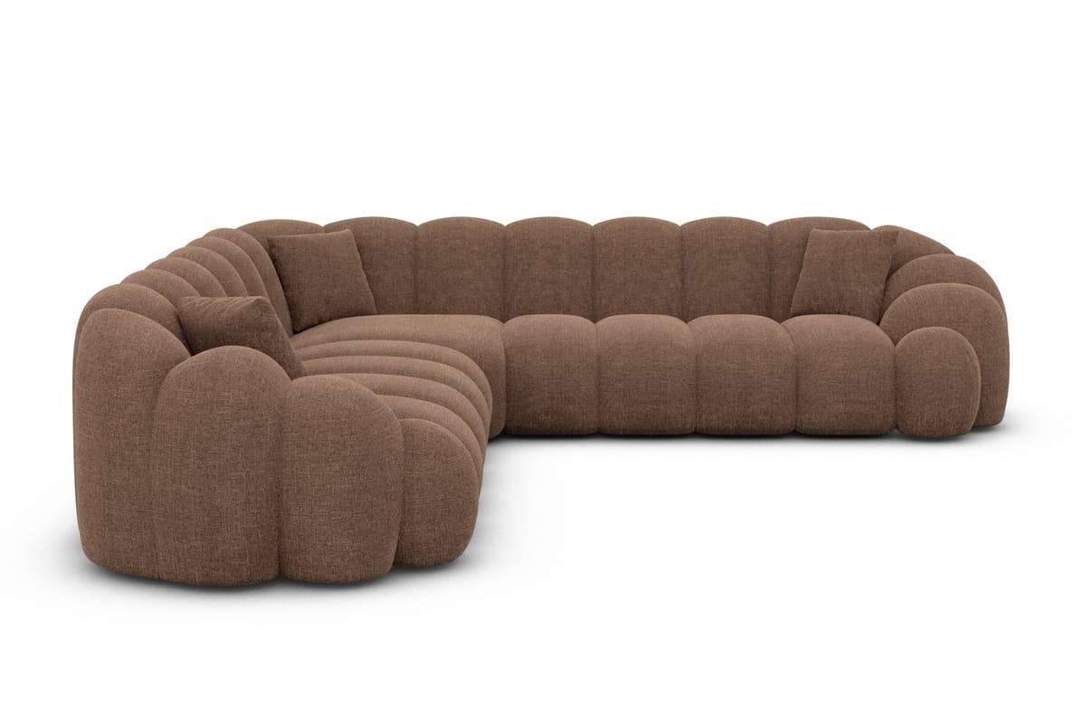 Ecksofa Rajada L-Form Stoff Braun