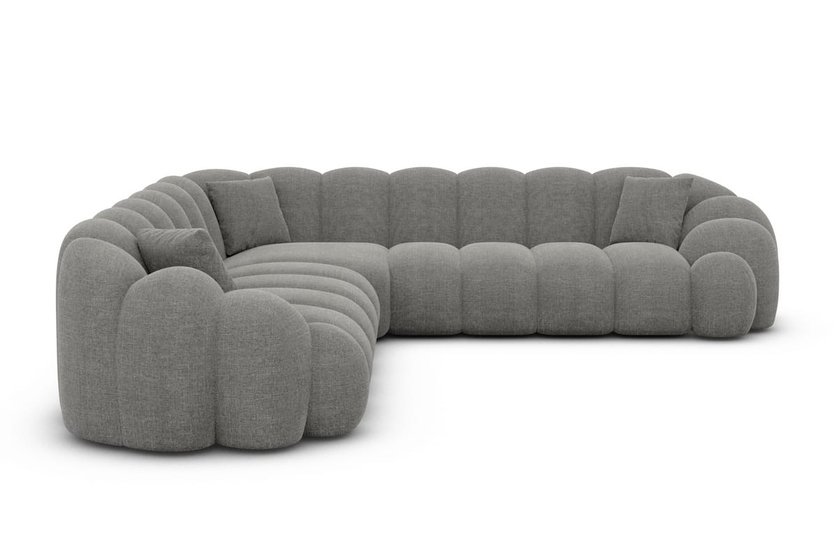 Ecksofa Rajada L-Form Stoff Dunkelgrau