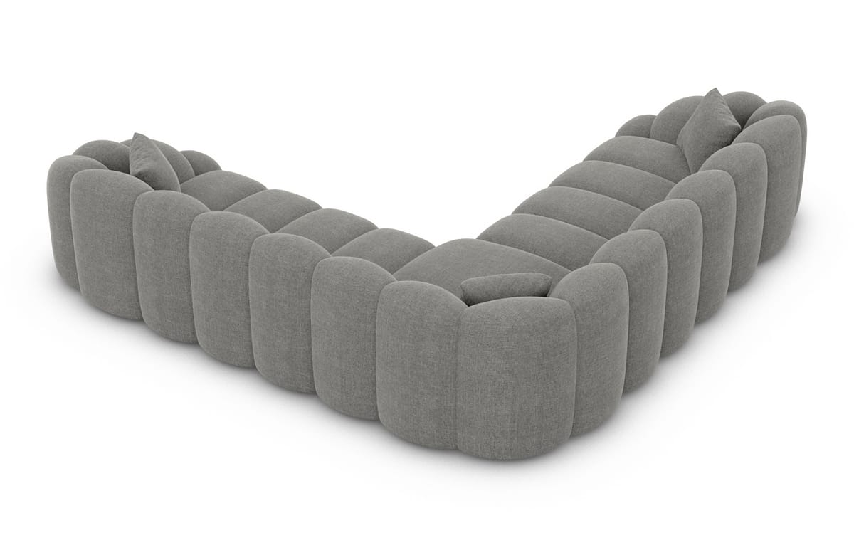 Ecksofa Rajada L-Form Stoff Dunkelgrau
