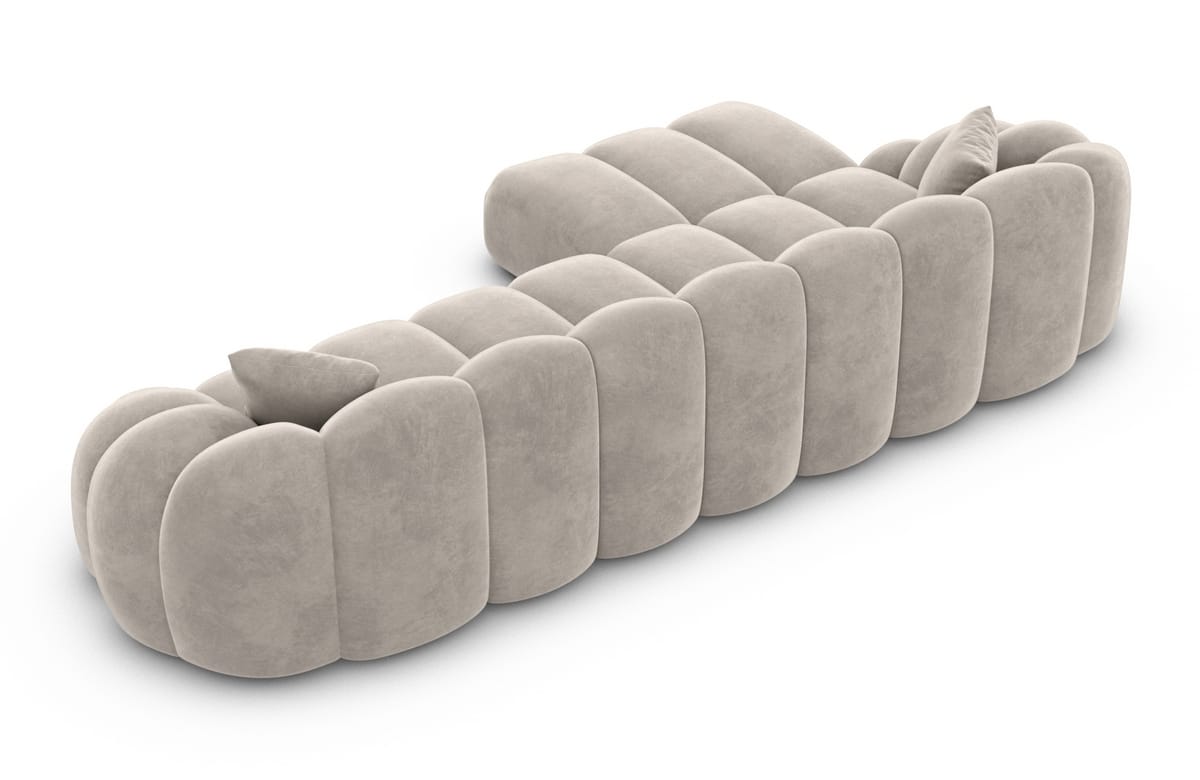 Stoff Ecksofa Rajada L-Form Kurz Sand