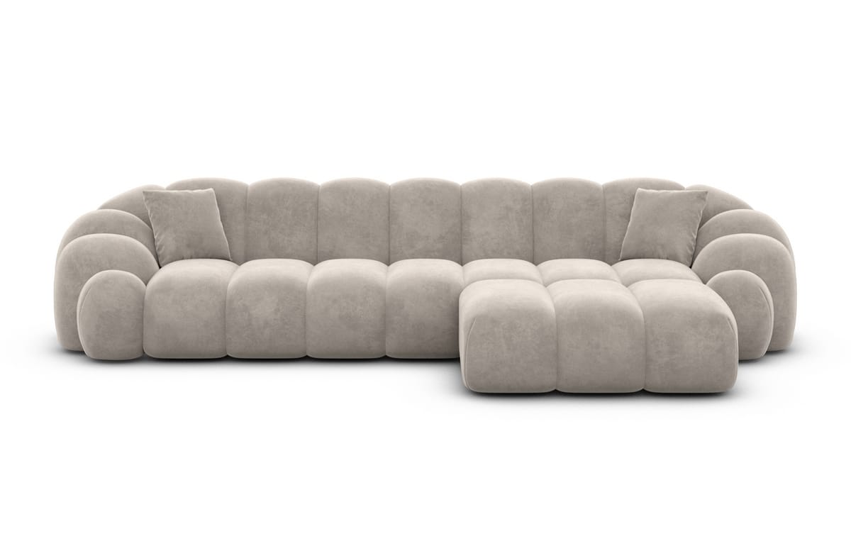 Stoff Ecksofa Rajada L-Form Kurz Sand
