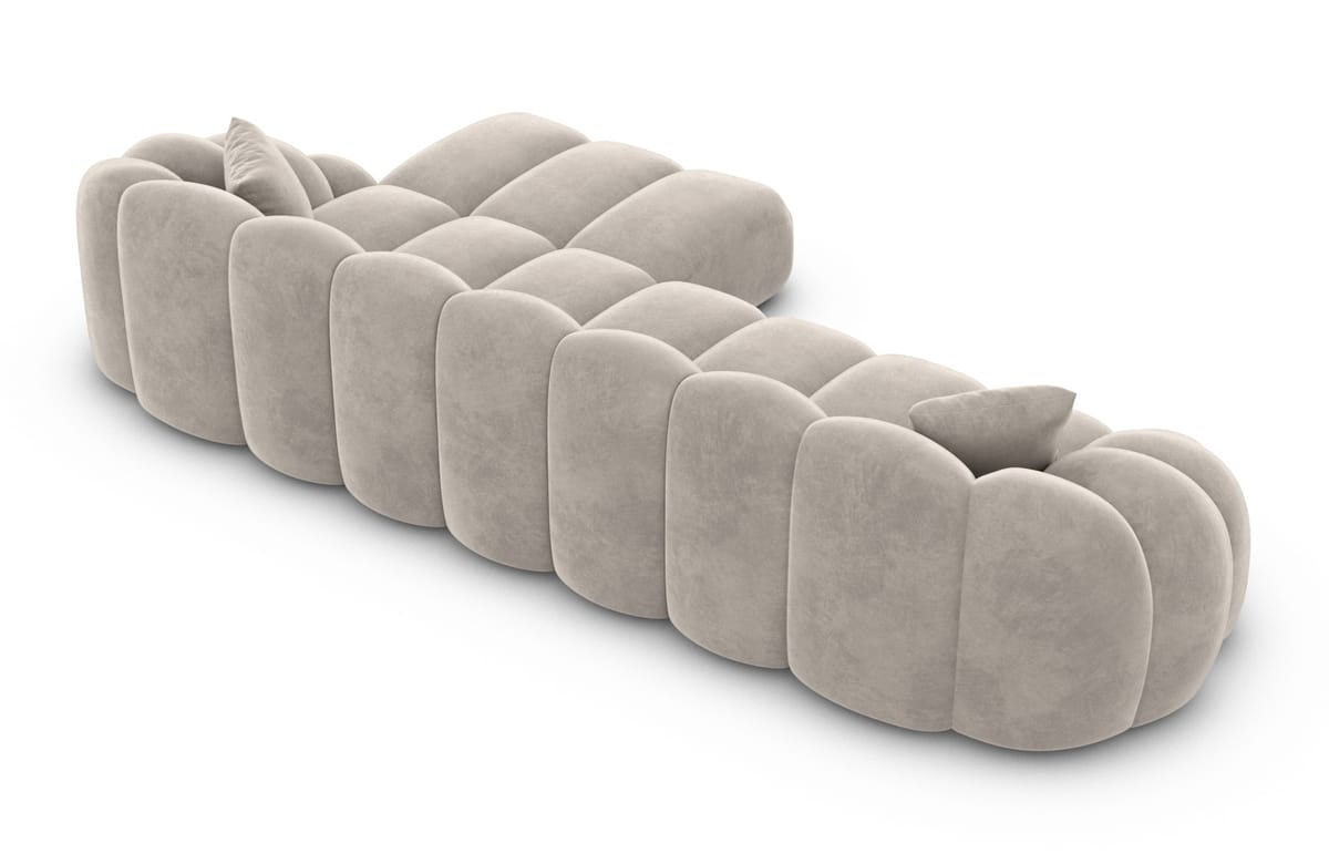 Stoff Ecksofa Rajada L-Form Kurz Sand