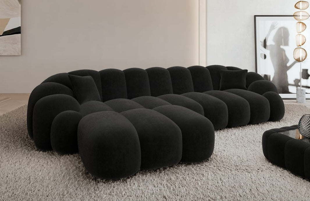 Couch Rajada L Form in Samtstoff