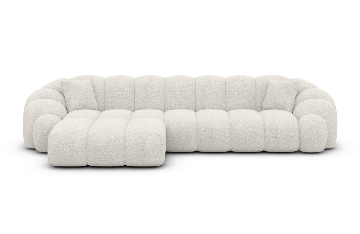 Couch Rajada L-Form in Stoff Pearl