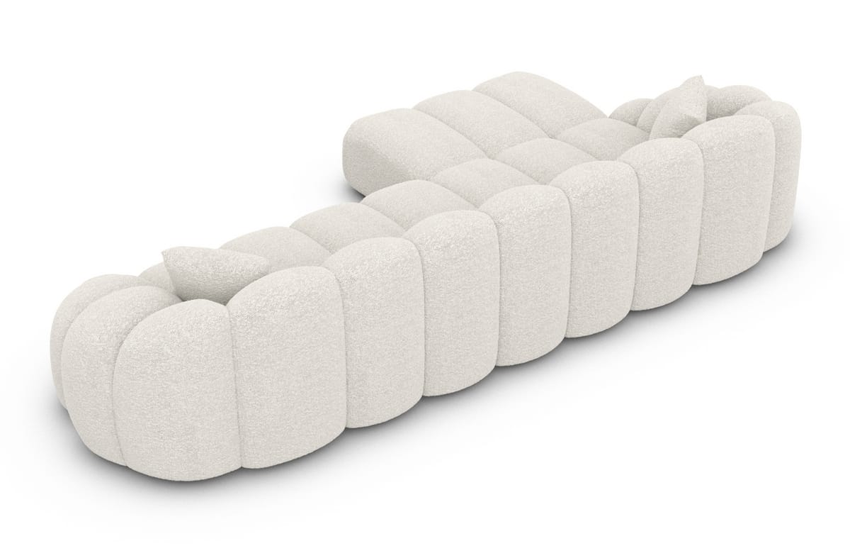 Couch Rajada L-Form in Stoff Pearl