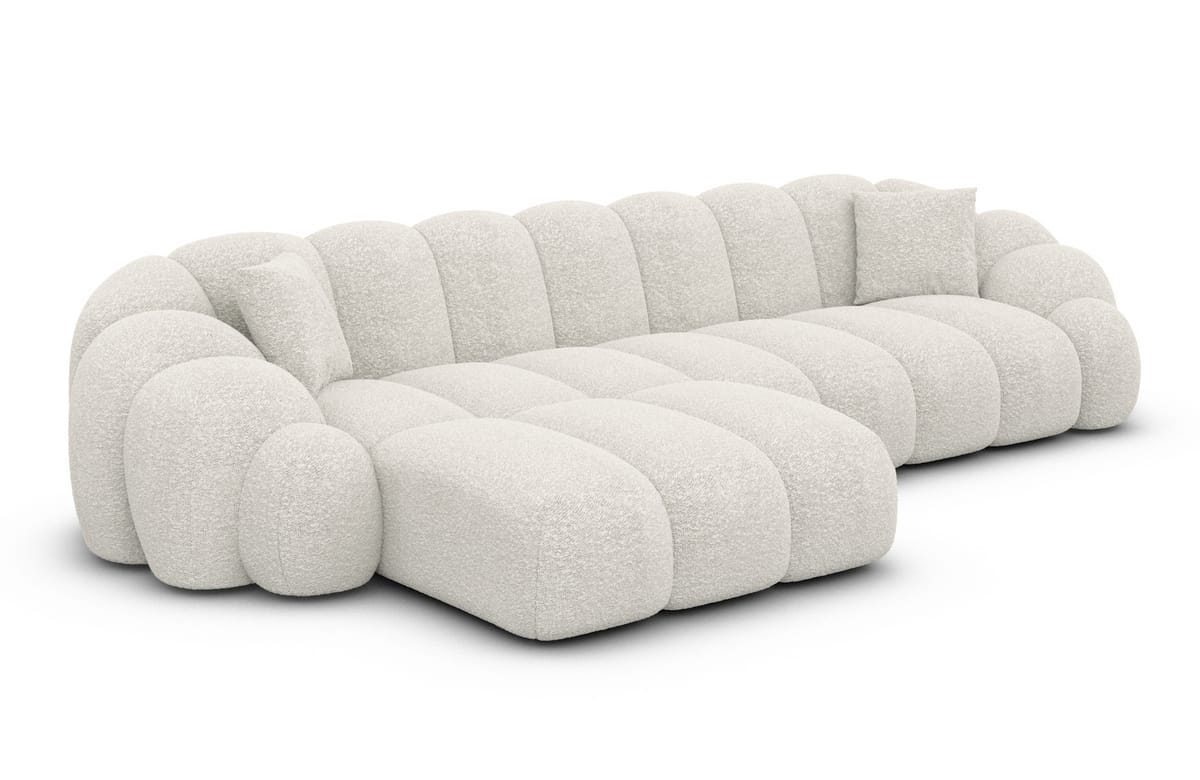 Couch Rajada L-Form in Stoff Pearl