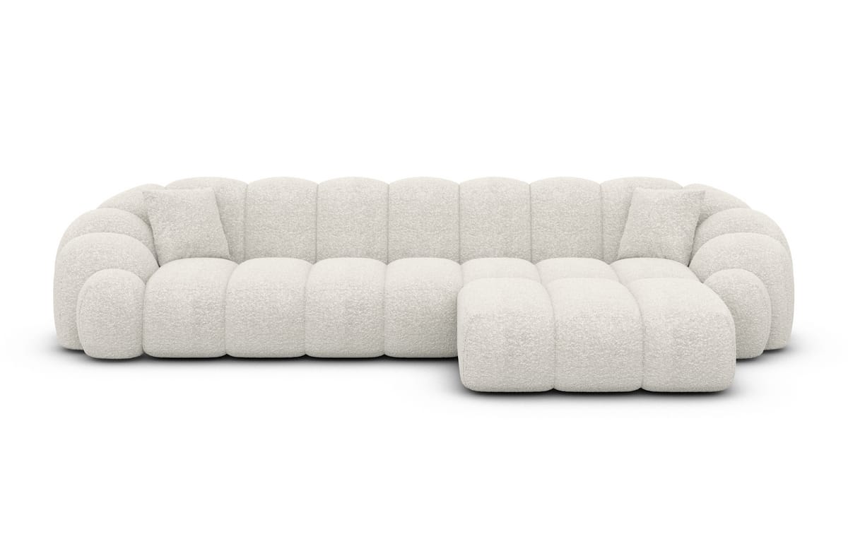 Stoff Ecksofa Rajada L-Form Kurz Pearl