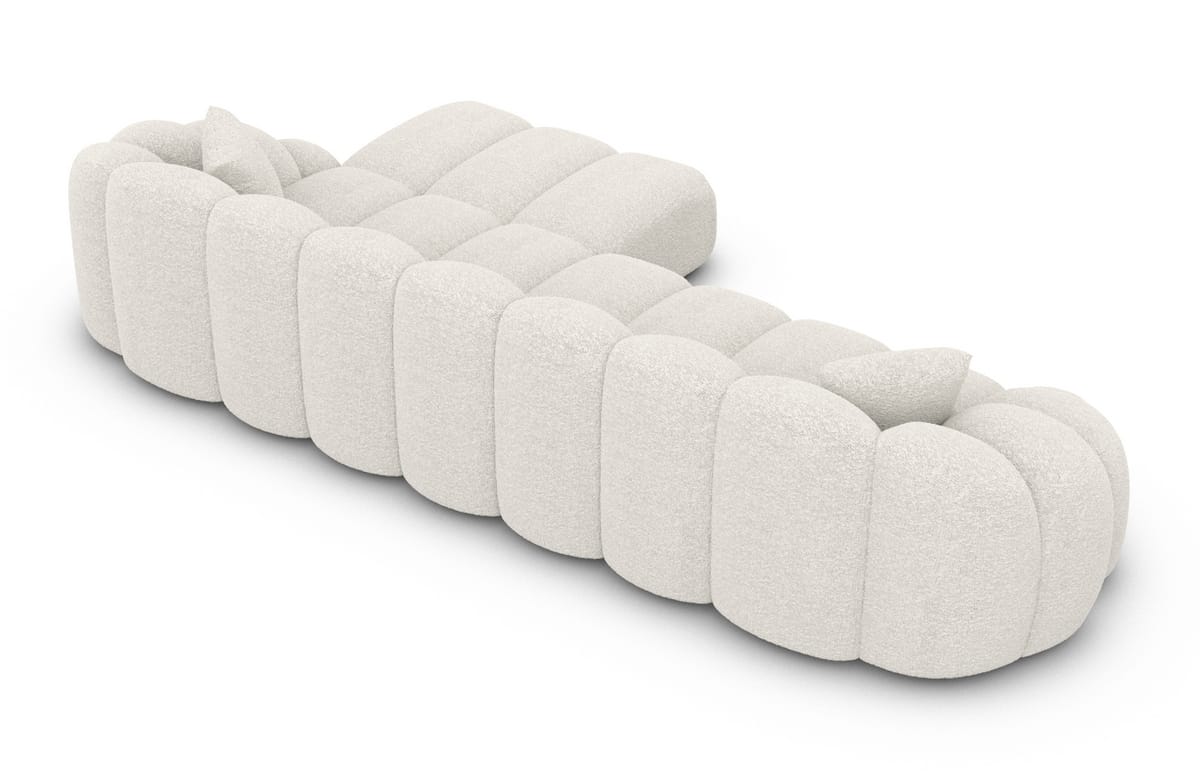 Stoff Ecksofa Rajada L-Form Kurz Pearl