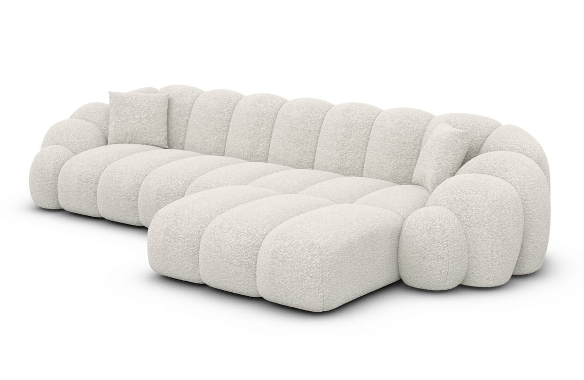 Stoff Ecksofa Rajada L-Form Kurz Pearl