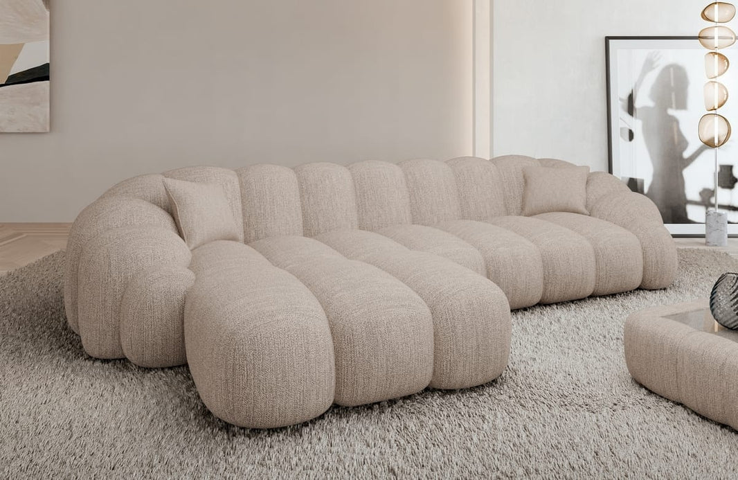 Couch Rajada L Form in Stoff