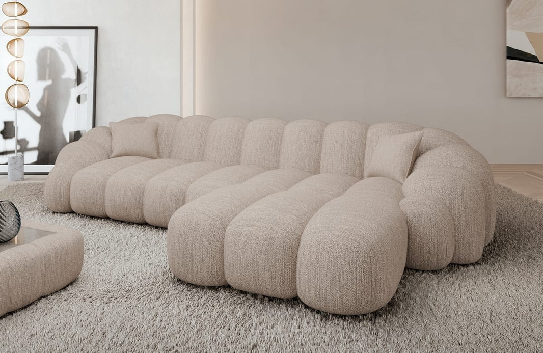 Couch Rajada L Form in Stoff