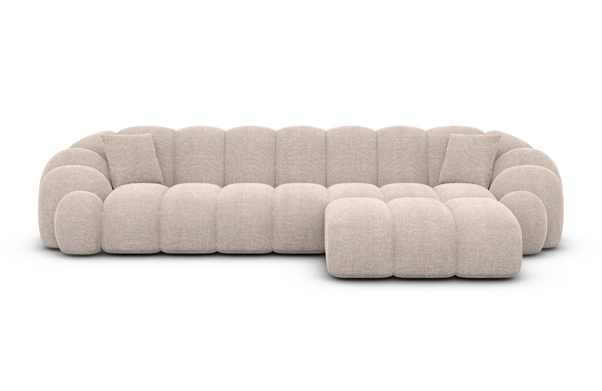 Stoff Ecksofa Rajada L-Form Kurz Beige