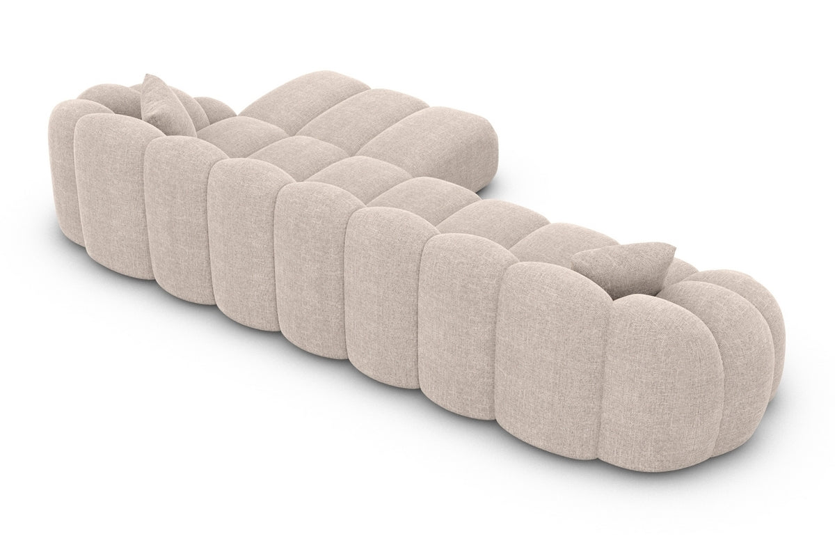 Stoff Ecksofa Rajada L-Form Kurz Beige