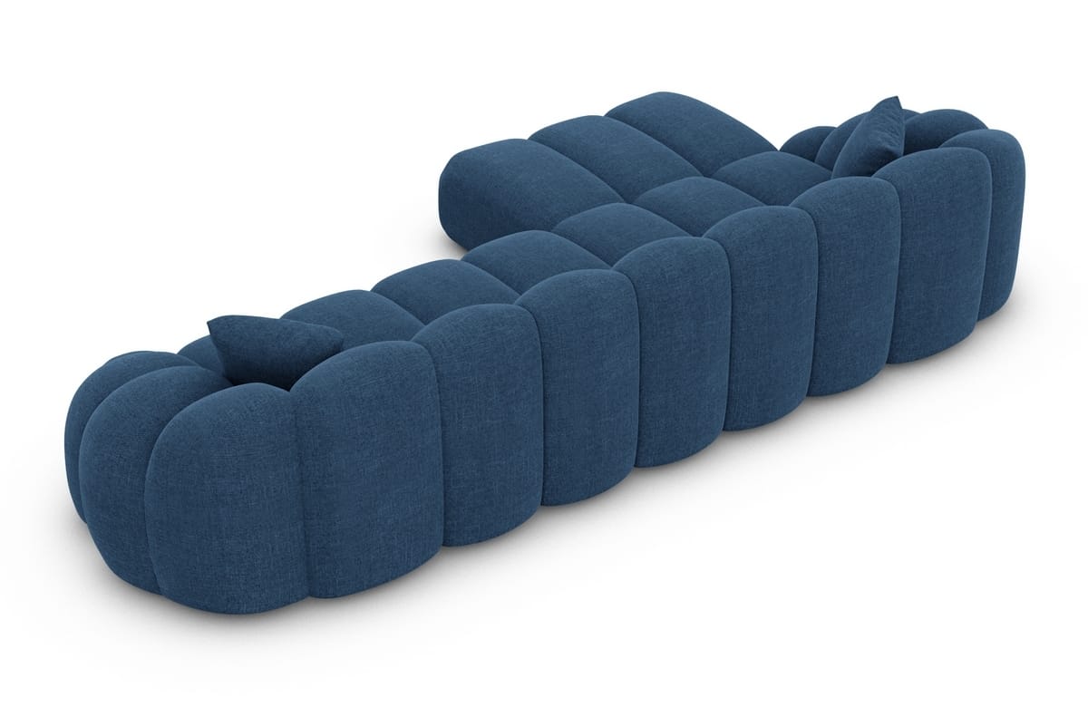 Stoff Ecksofa Rajada L-Form Kurz Blau