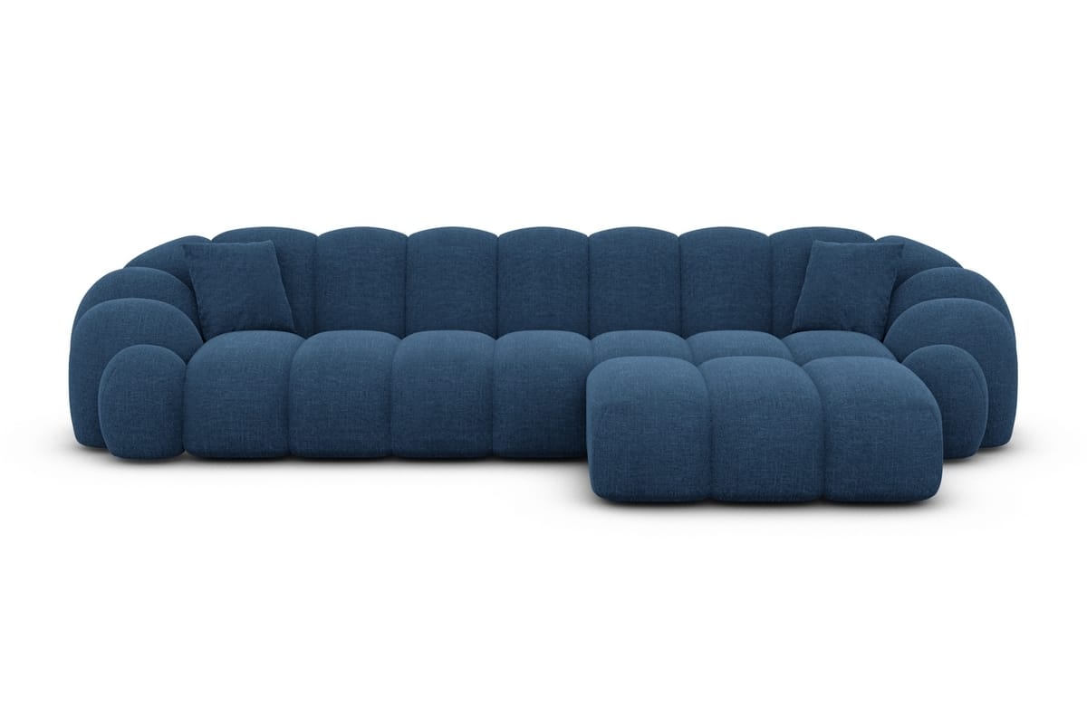 Stoff Ecksofa Rajada L-Form Kurz Blau