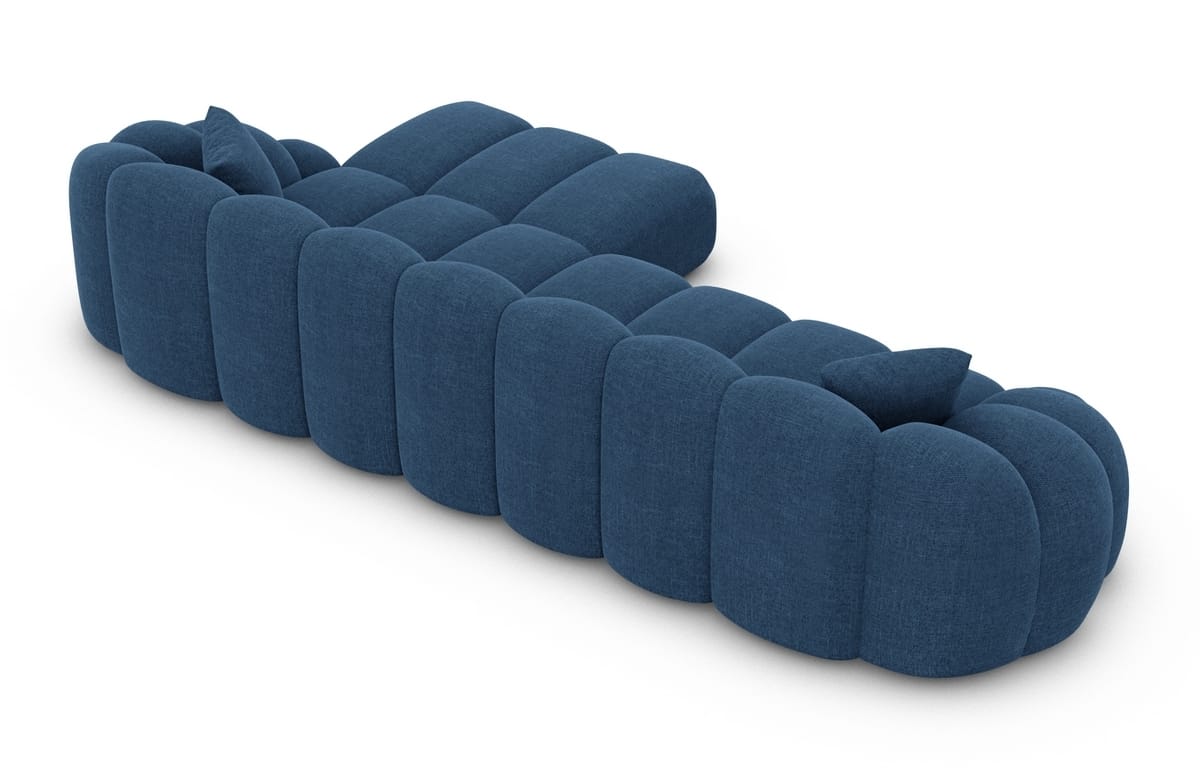 Stoff Ecksofa Rajada L-Form Kurz Blau