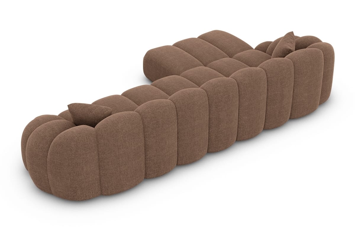 Stoff Ecksofa Rajada L-Form Kurz Braun