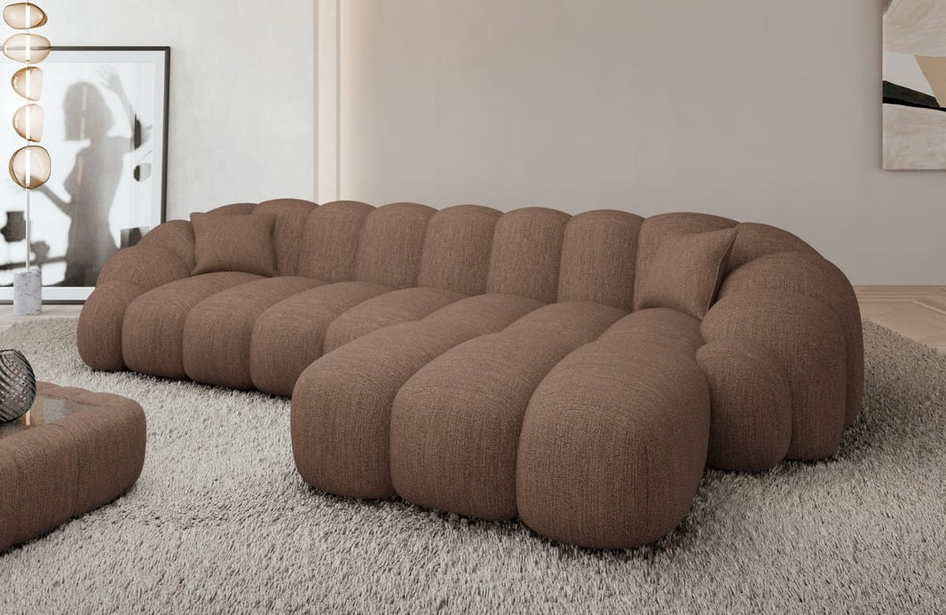 Couch Rajada L Form in Samtstoff