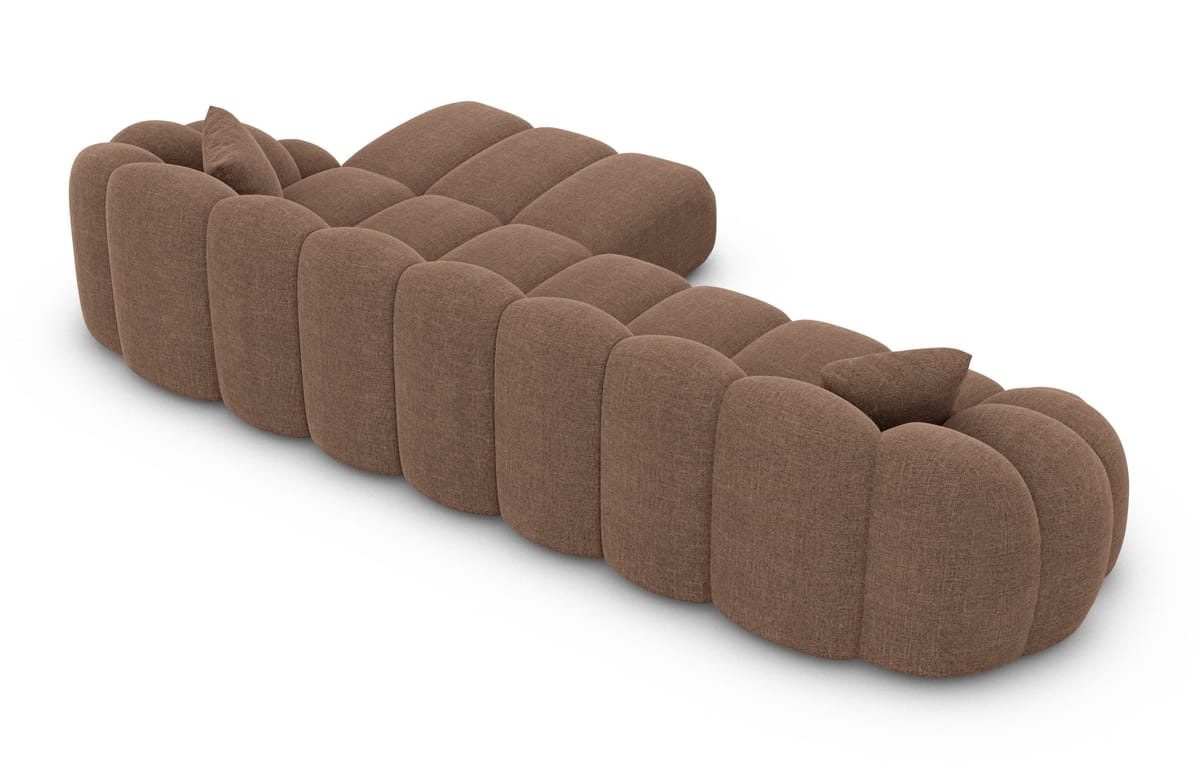 Stoff Ecksofa Rajada L-Form Kurz Braun