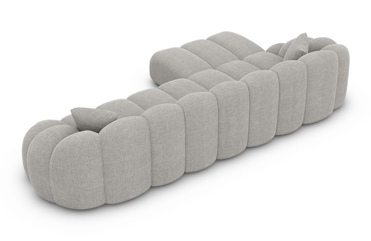 Stoff Ecksofa Rajada L-Form Kurz Hellgrau