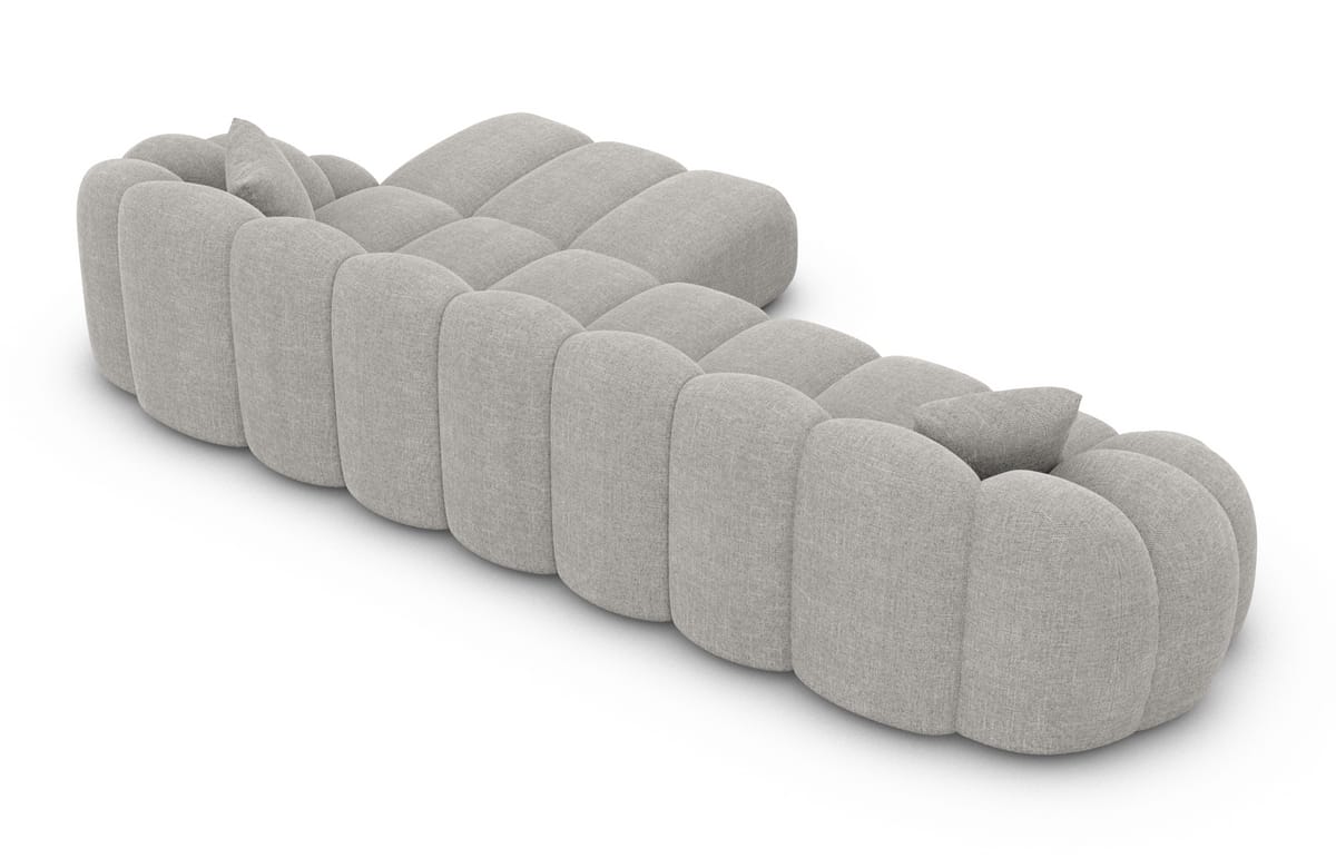 Stoff Ecksofa Rajada L-Form Kurz Hellgrau