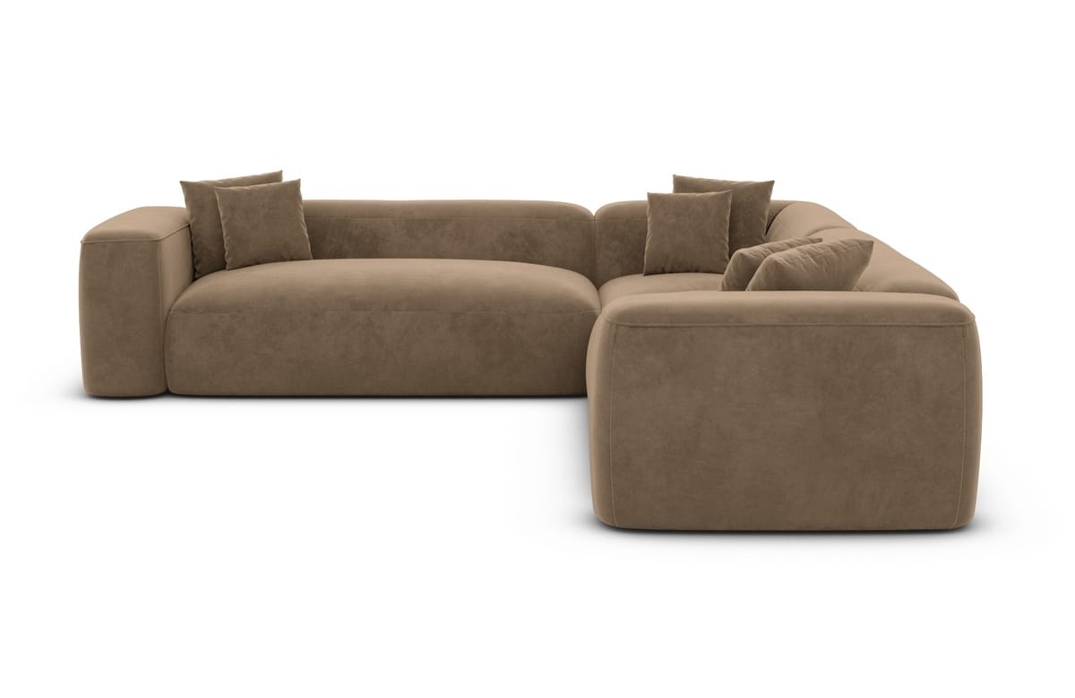 Stoff Ecksofa Alcudia L-Form Braun