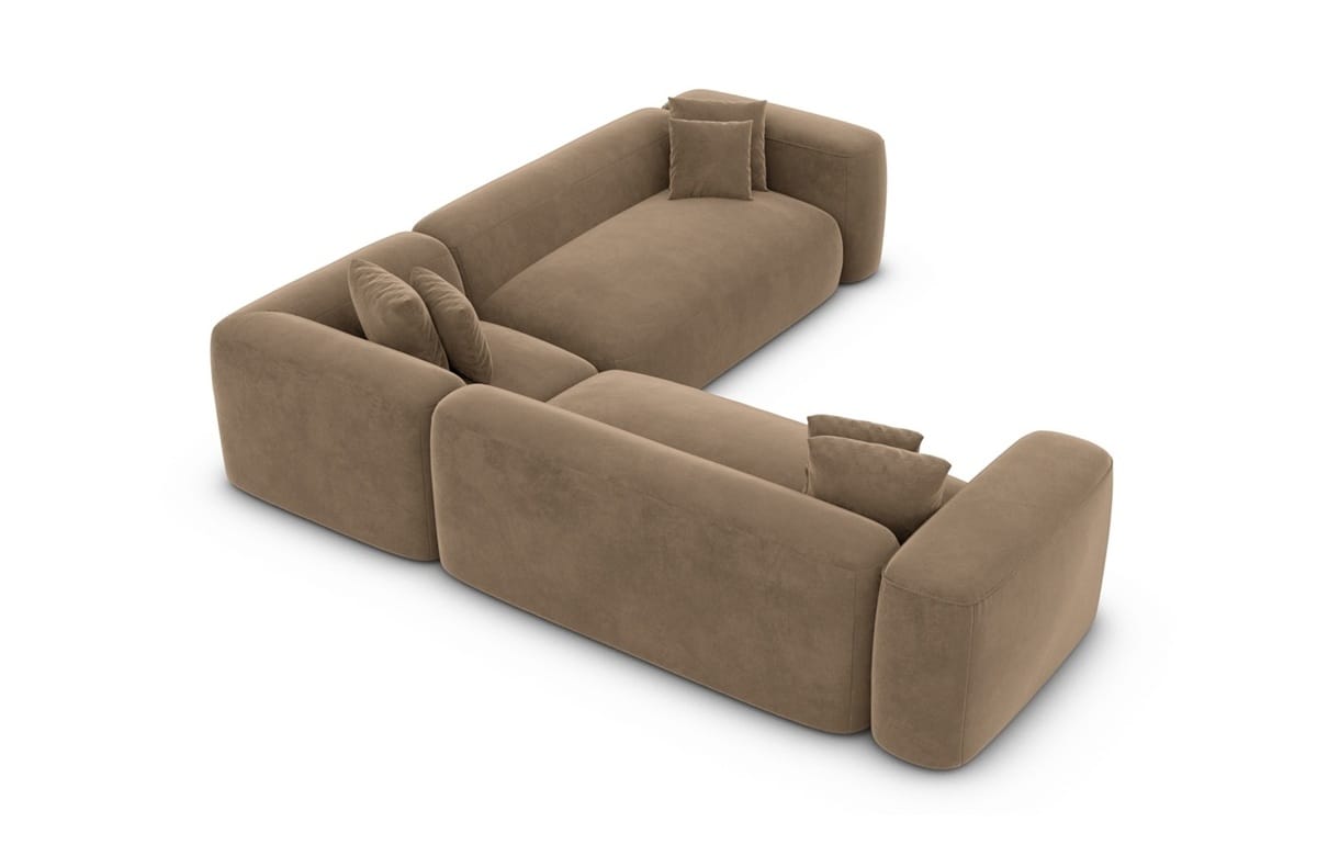 Stoff Ecksofa Alcudia L-Form Braun