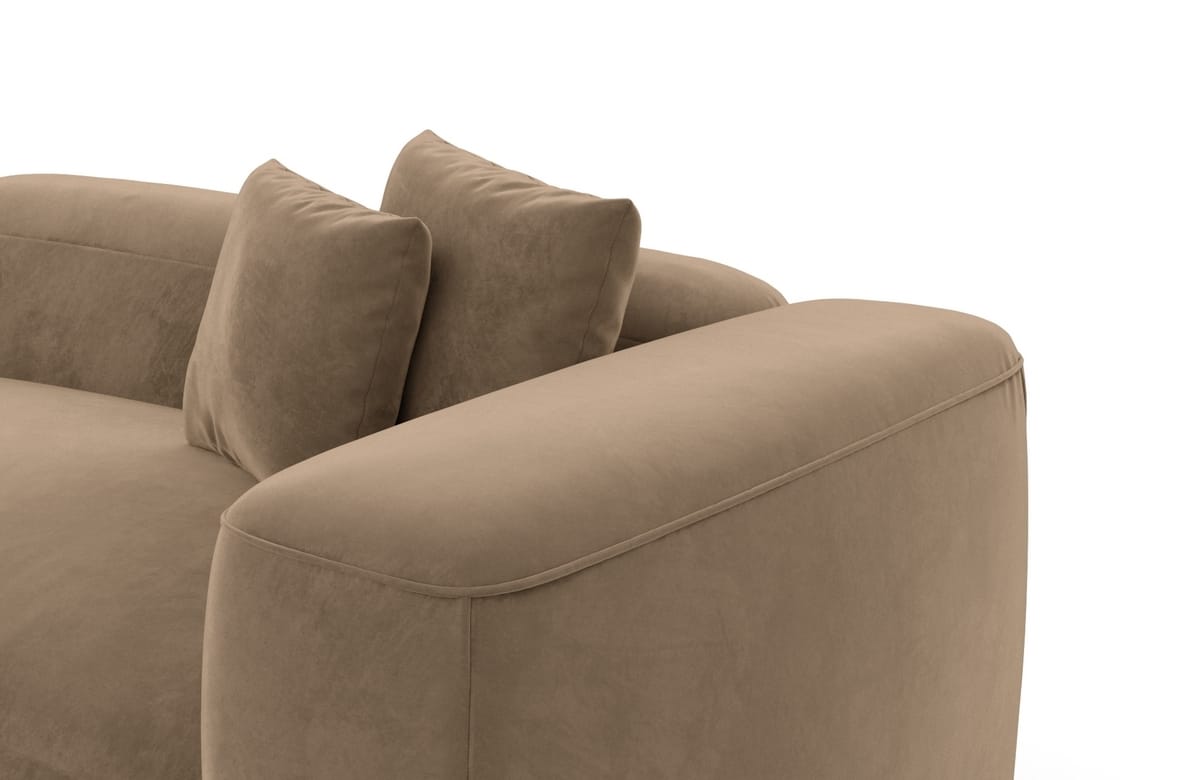 Stoff Ecksofa Alcudia L-Form Braun
